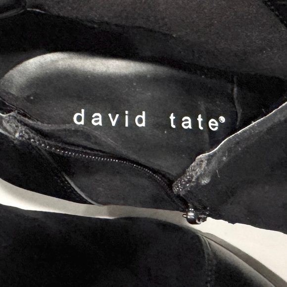 David Tate Black Suede Ankle Boots with Leather Toe and Heel NWOT - Picture 11 of 12